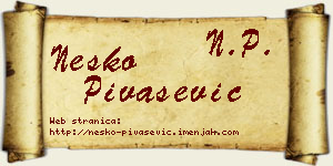 Neško Pivašević vizit kartica